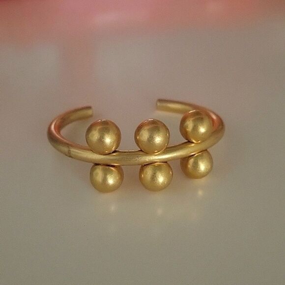 Madewell Jewelry - New Madewell Sculptural Gold Thick Brass Spheres Cuff Globe Bracelet Boho Art